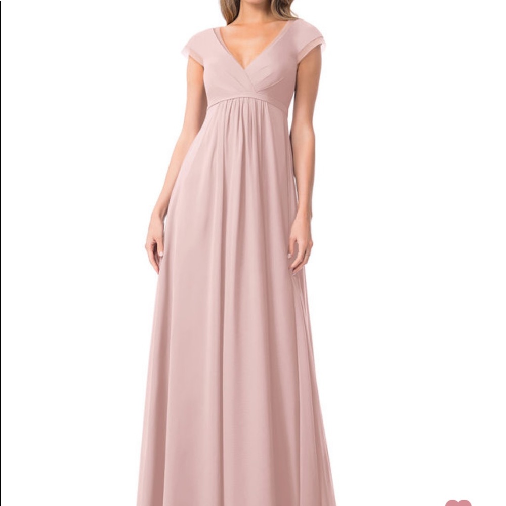 Azazie Jeneva bridesmaid dress in Dusty Rose